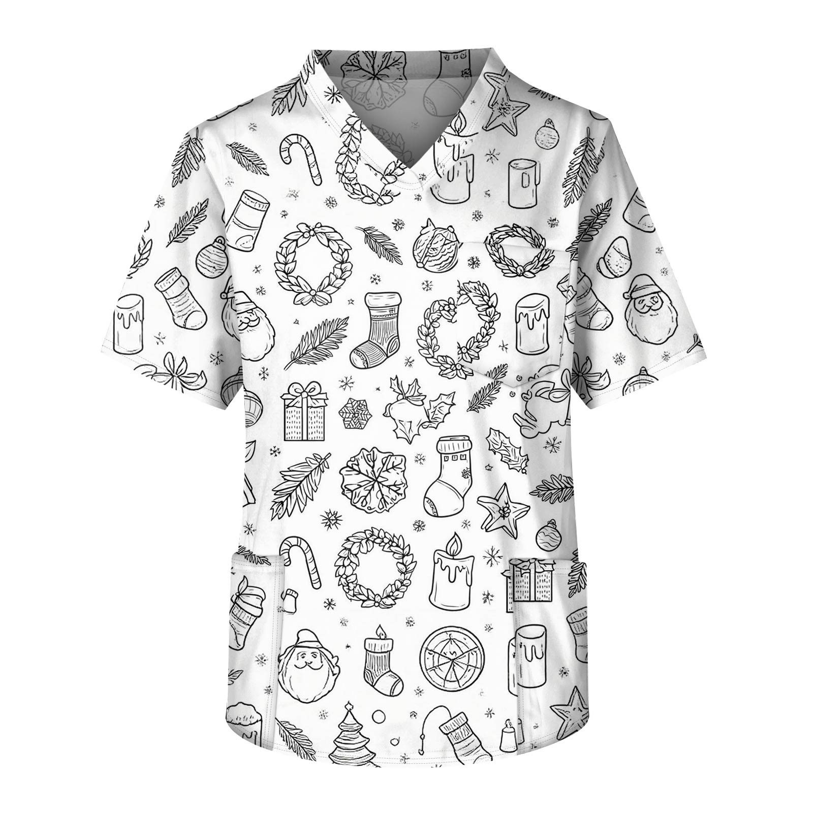 

Мужская футболка с коротким рукавом, V-образным вырезом, принтом, нагрудным карманом, для ухаживающих L