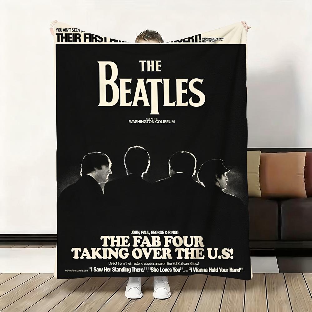 1pc Band The B-Beatles Cool Throw Flannel Fluffy Soft Blanket Warm Skin-Friendly Throw for Sofa Bed Office Nap Winter