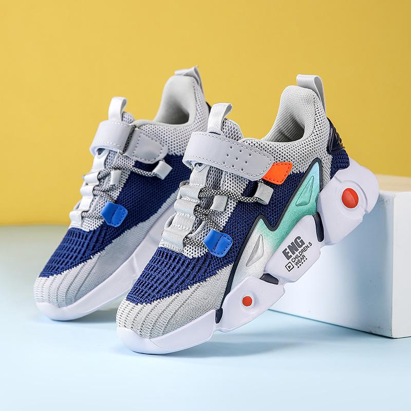 

Classmates Boys mesh sneakers Spring and Autumn new double mesh breathable sneakers Medium and older children s wear-resistant running shoes 28