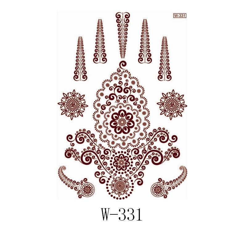 Lace Tattoo Sticker Vermilion Geometric Pattern Party Waterproof Henna Tattoo
