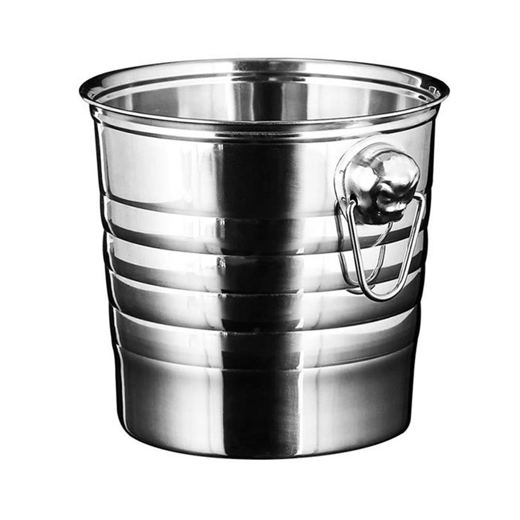 Wine Beer Cooler Stainless Steel Ice Punch Bucket for Beer Wine Party Supplies Portable Ice Chiller Cooler with Handle