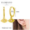 Evil Eye 925 Silver Ear Needle Exquisite Shell Zircon Retro Geometric Pendant Earrings for Women Fashion Party Jewelry