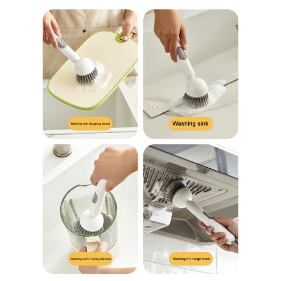 Dish Scrubber Brush with Handle Stain Removal Cleaning Brush Deep