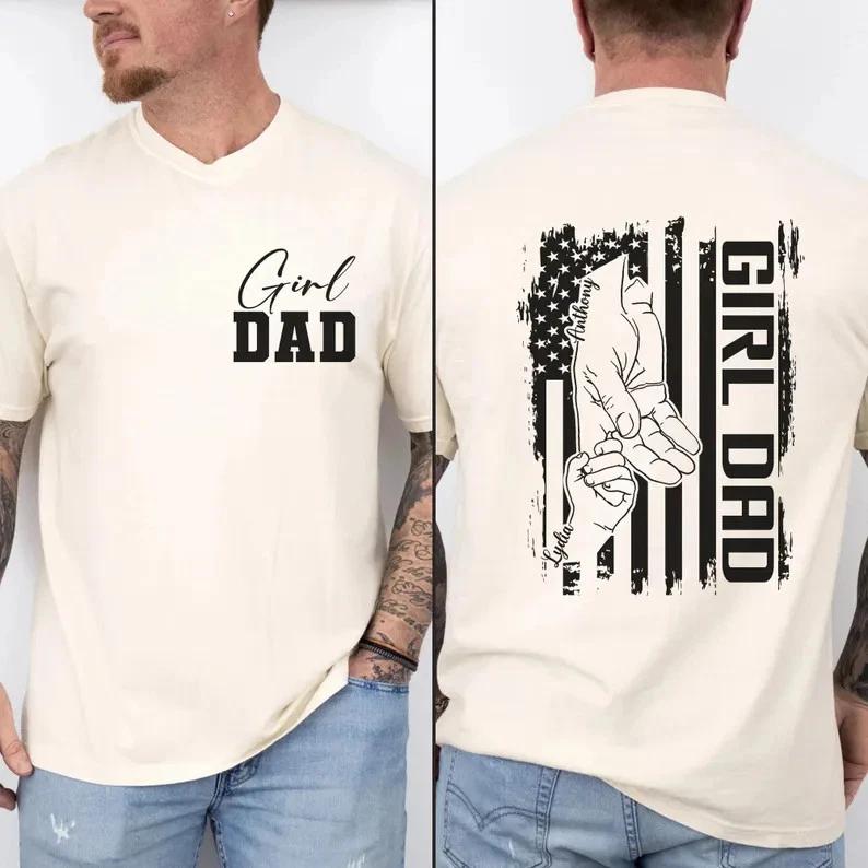 Individuelles Mädchen-Papa Shirt Kinder Namen Vatertag Geschenk Papa von Mädchen T-Shirt