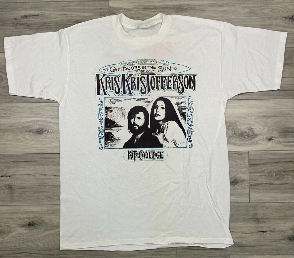 Retro Kris Kristofferson Rita Coolidge Tour Cotton White Shirt S-5XL BL574 Unisex T-Shirt XXXL