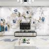 Custom Wallpaper 3d Mural Modern Minimalist Embossed Elegant Jewel Flower Mural Tv Background Wall Paper Decorative