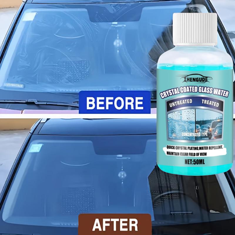 Concentrated Crystal-Coating Liquid for Car Glass - Windshield Wiper Fluid, Keeps Surfaces Smooth, Rain-Proof, and Anti-Fog, Streak-Free, Q