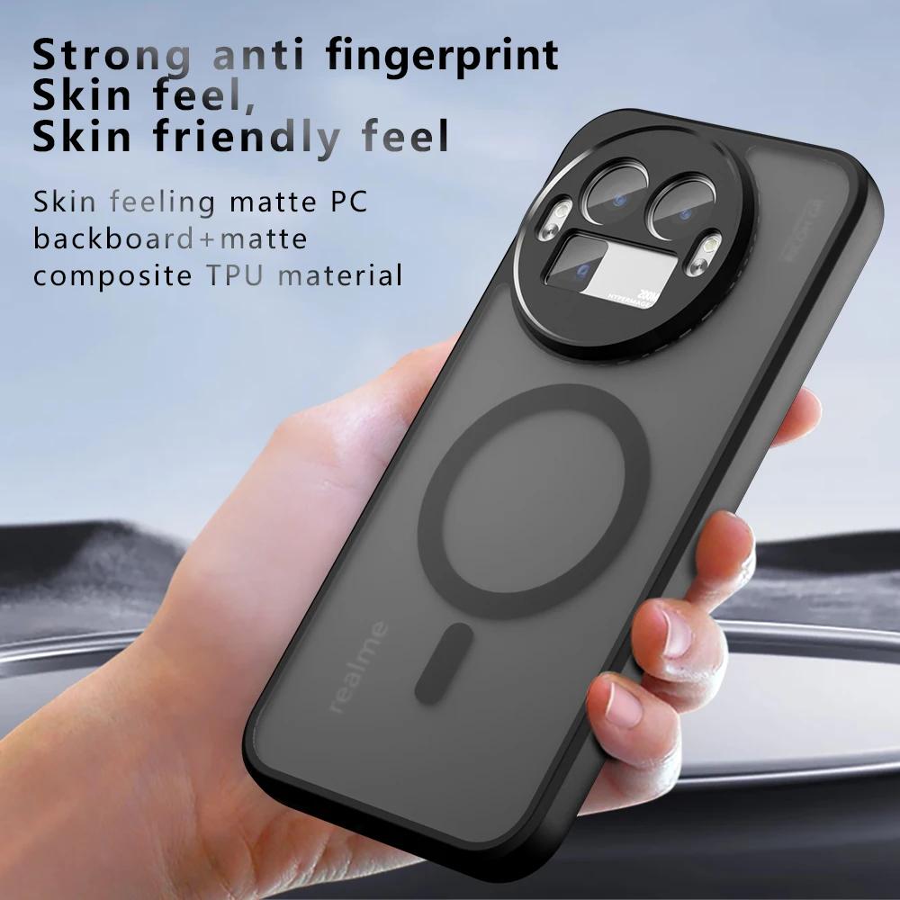 Shockproof Case For Realme GT 8 Pro Magnetic Wireless Charging Soft TPU Frame Hard Plastic Matte Translucent Phone Cover Fundas