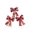 3PCS Handmade Christmas Ornaments Lattice Xmas Tree Bow Christmas Decoration Bowknot  Home Decor
