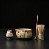 Flint Red Matcha Set: Ceramic Tea Bowl & Whisk for Japanese Tea Ceremony