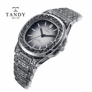 Taendi Engraving Line Men'S Metal Wristwatch T-6295