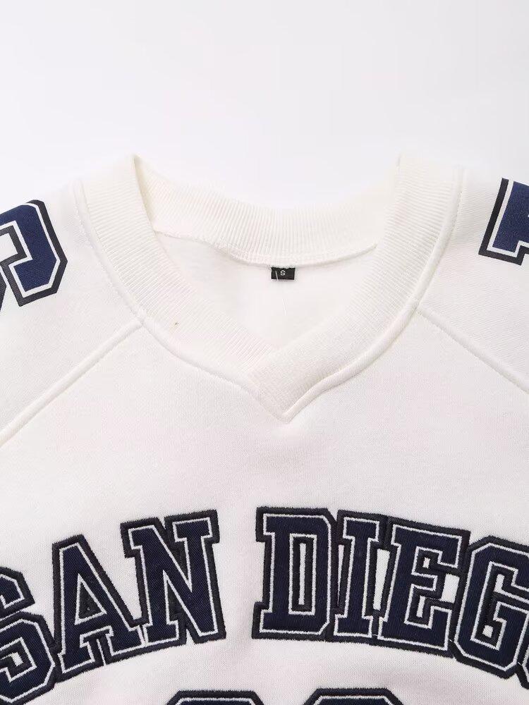 2024 Autumn Women's College Style European & American Fashion Sweatshirt and Casual Pants Set