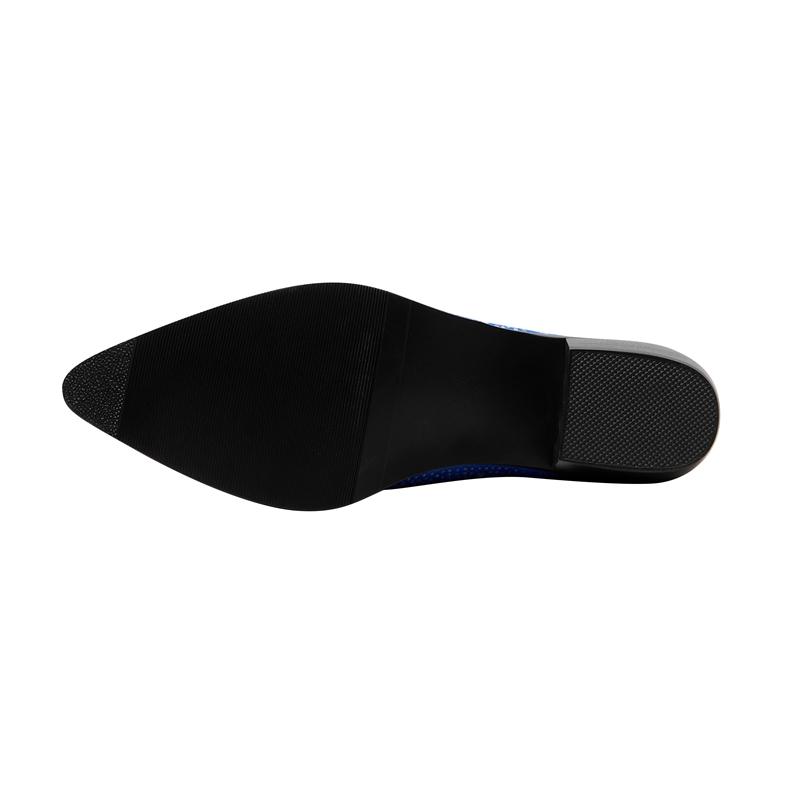 Fashion Women's New Summer European and American Comfortable Diamond Pointed Middle Heel Large Baotou Muller Slippers