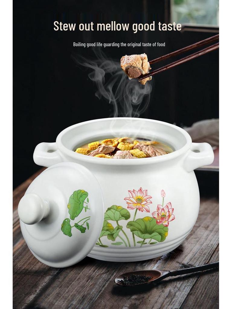 High-Temperature Resistant Large Capacity Ceramic Casserole and Soup Pot for Gas Flame