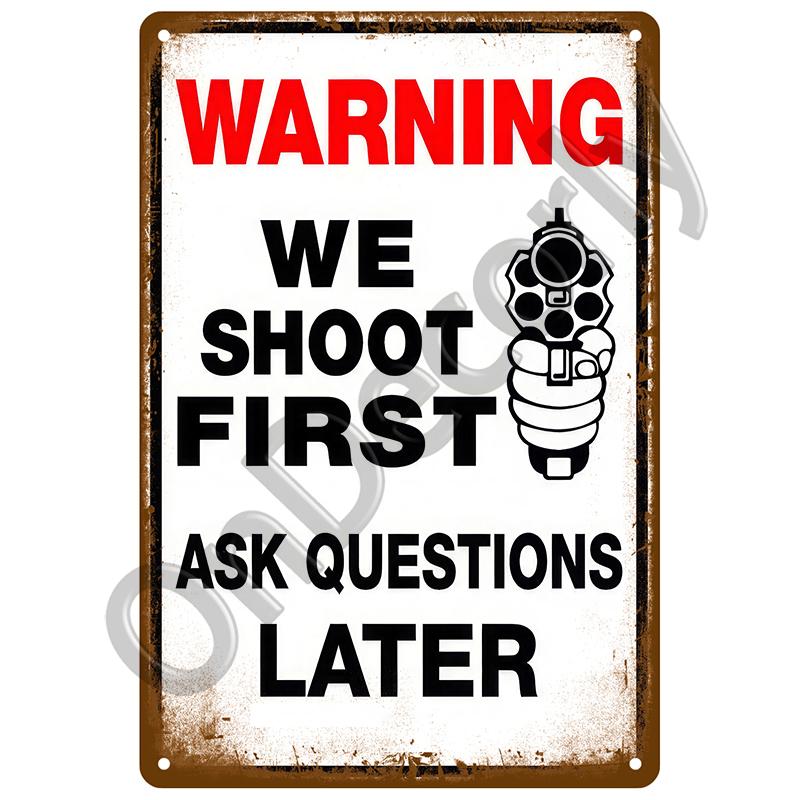 Bar Warning CCTV Tin Signs Vintage Metal Sign Poster Plate Wall Decor Art For Garage Cafe Plaque Notice 24 Hour Security Camera