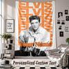 Wall Hanging Tapestry With Custom Name & Text, Elvis Presley Decorative Tapestry For Bedroom