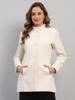 Women Regular Fit Off White Coat