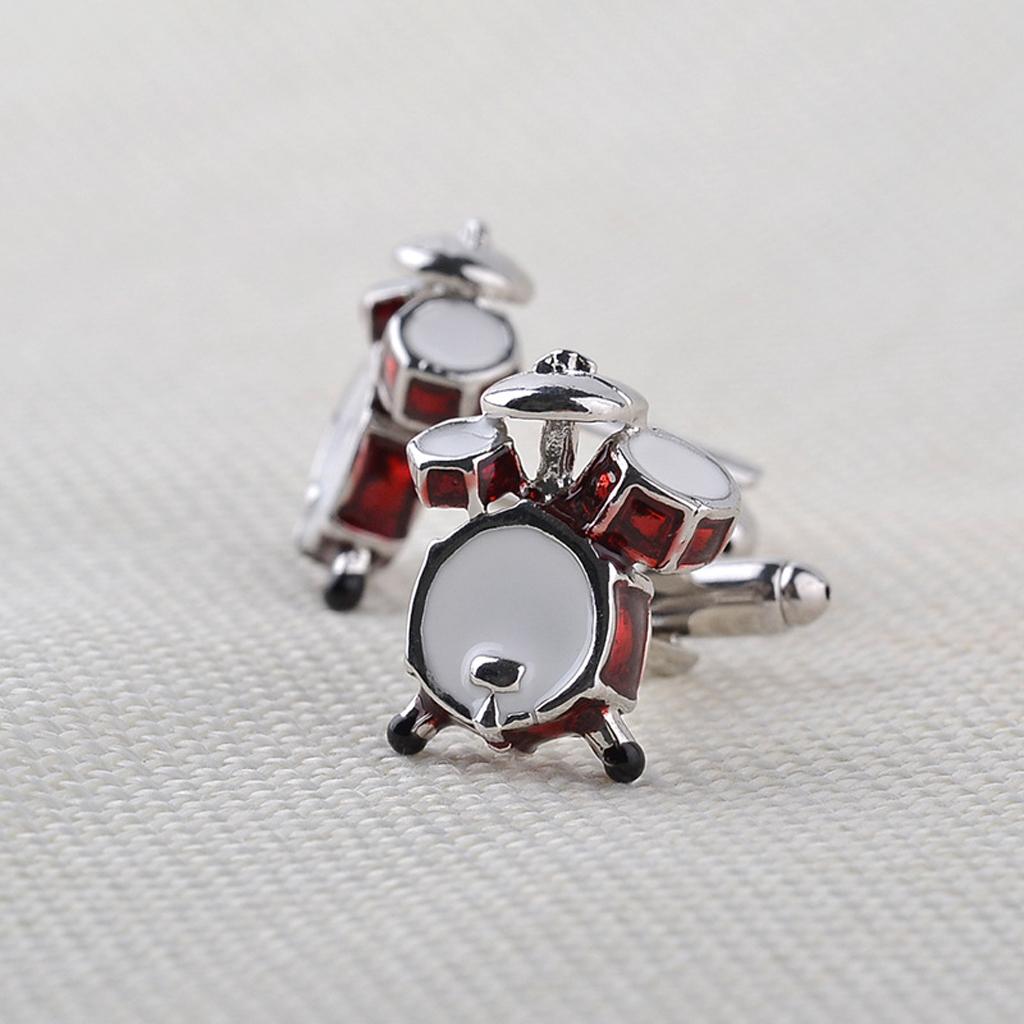 Music Drum Shape Cufflinks Cuff Nails French Shirt for Men
