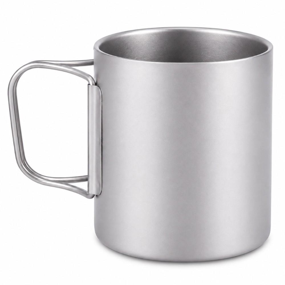Foldable Handle Camping Mug Compact Outdoor Coffeee Bottle Portable Titanium Water Cup  Travel