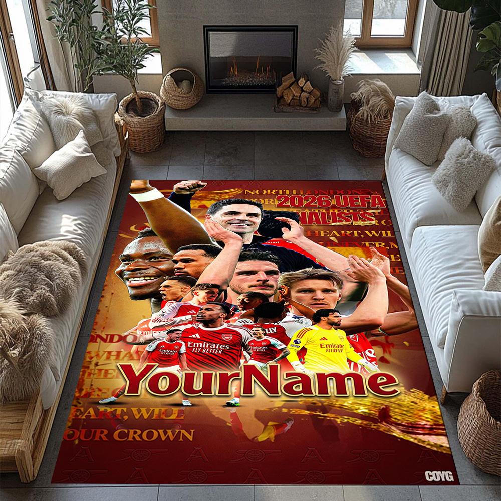 Arsenal Customize Text Carpet Suitable for Bedrooms Foyer Dining Room Study room Antislip Carpet Office home decor Best for Christmas