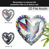 Acrylic Heart-Shaped Hummingbird Suncatcher, Stained Glass Style Window Hanging Ornament for Bird and Colorful Art Lovers
