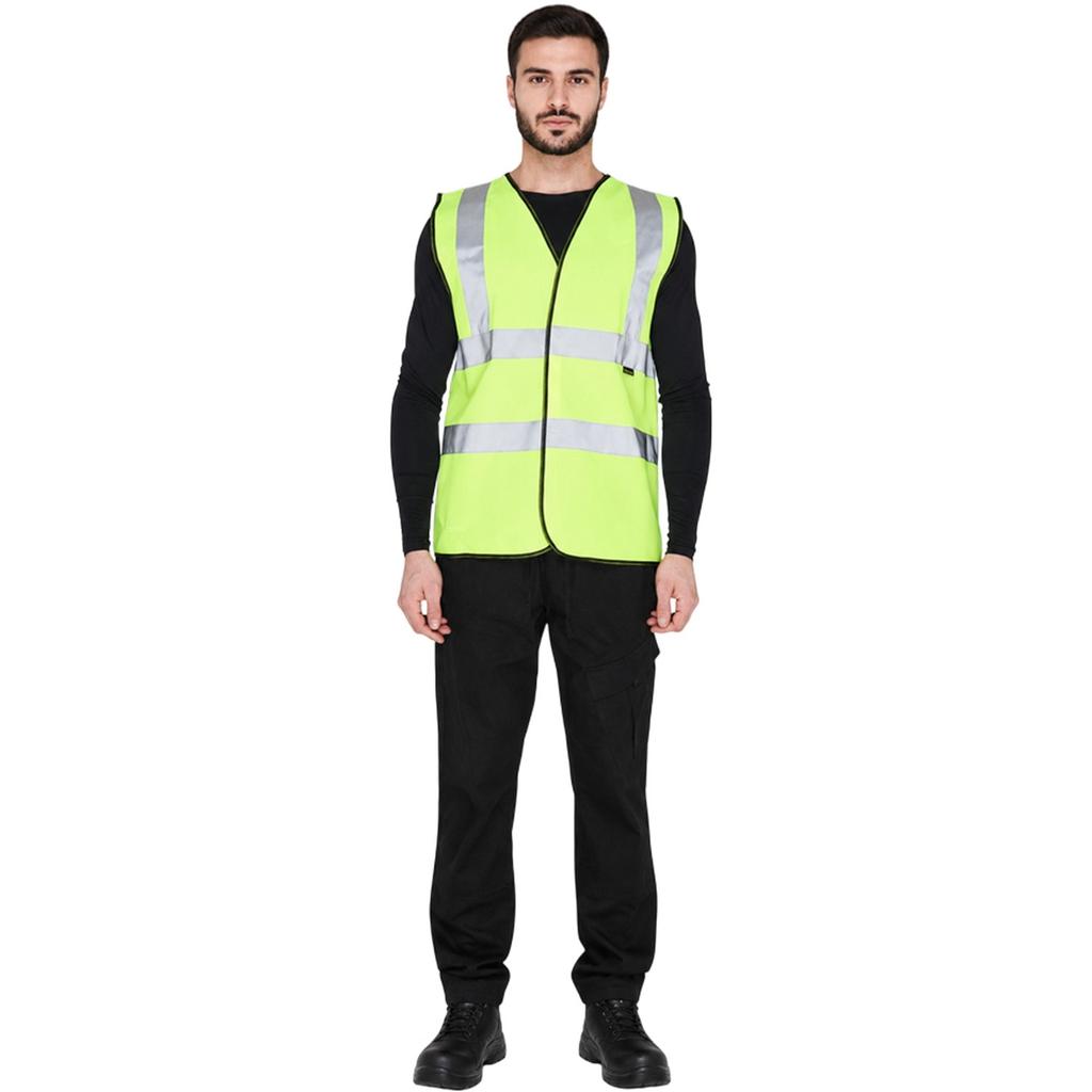 DUNLOP Mens Polyester High-Vis Safety Hi-Vis Vest