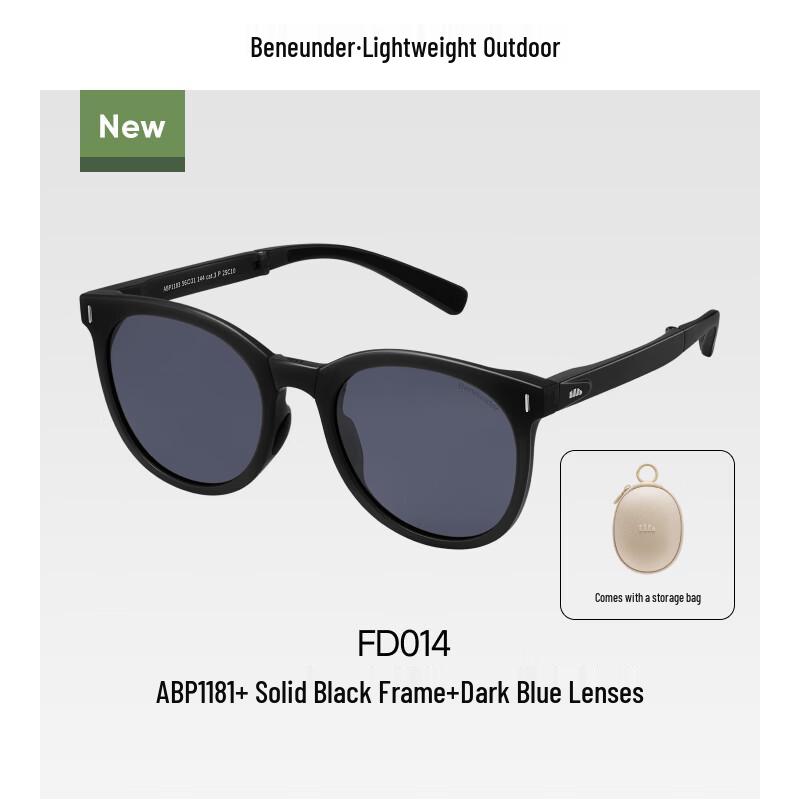 Beneunder Portable Folding Boston Frame Sunglasses
