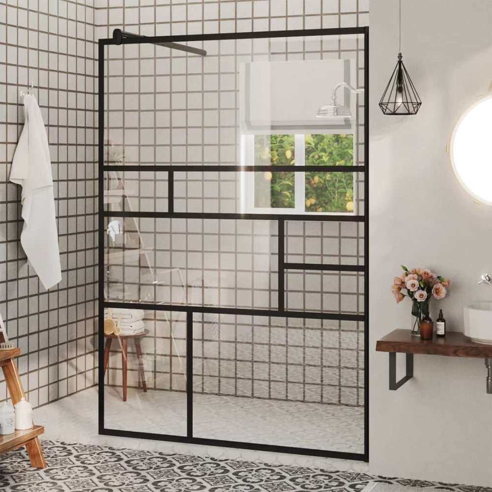 Paroi de douche à verre ESG  115x195 cm Noir