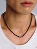 Scalettoblack Urm006 Black Pipe Pendant Leather Necklace