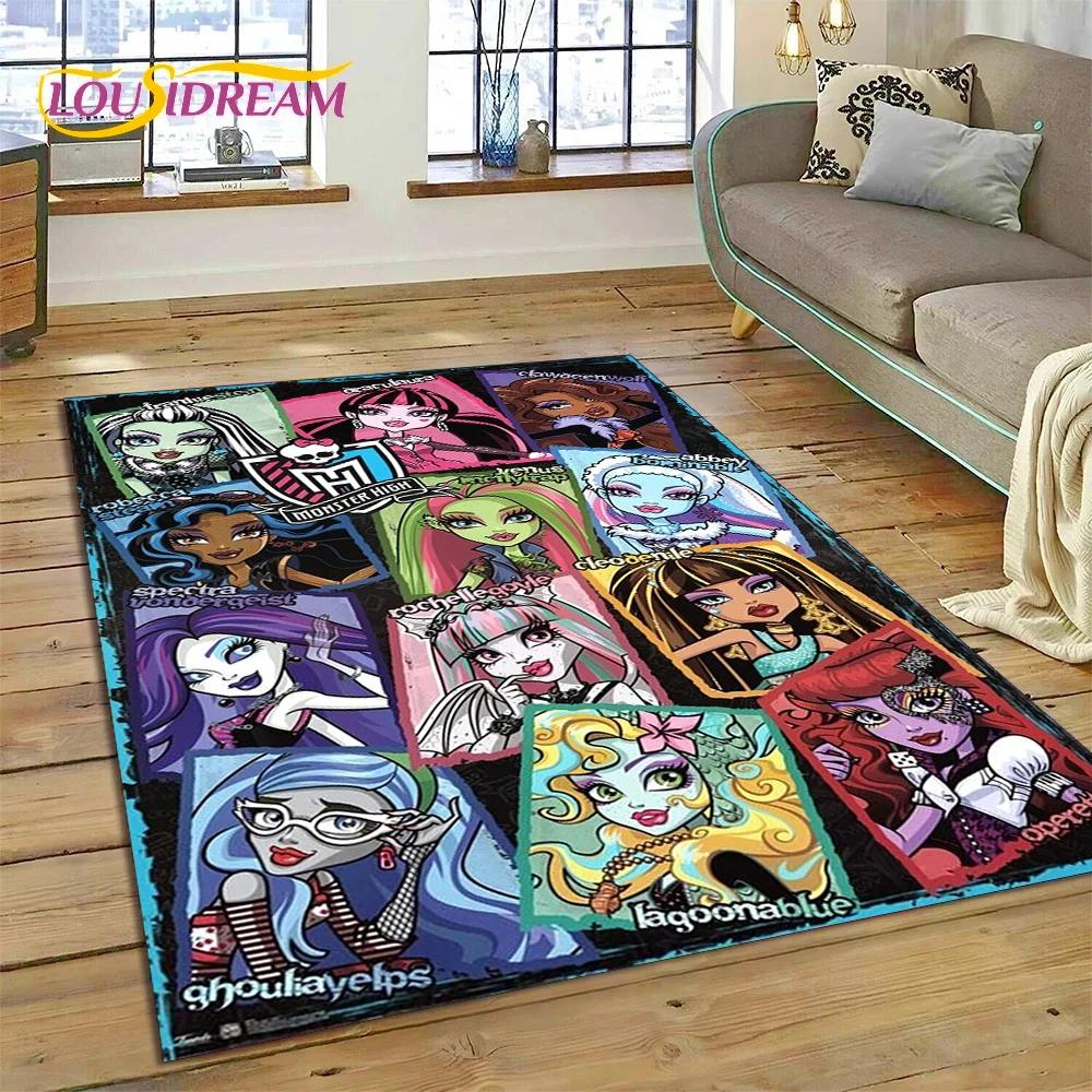 Cartoon Monster High Draculaura Vampire Rug Carpet for Living Room Bedroom Home Decor,Non-slip Decoration for Sofa Doormat Gift