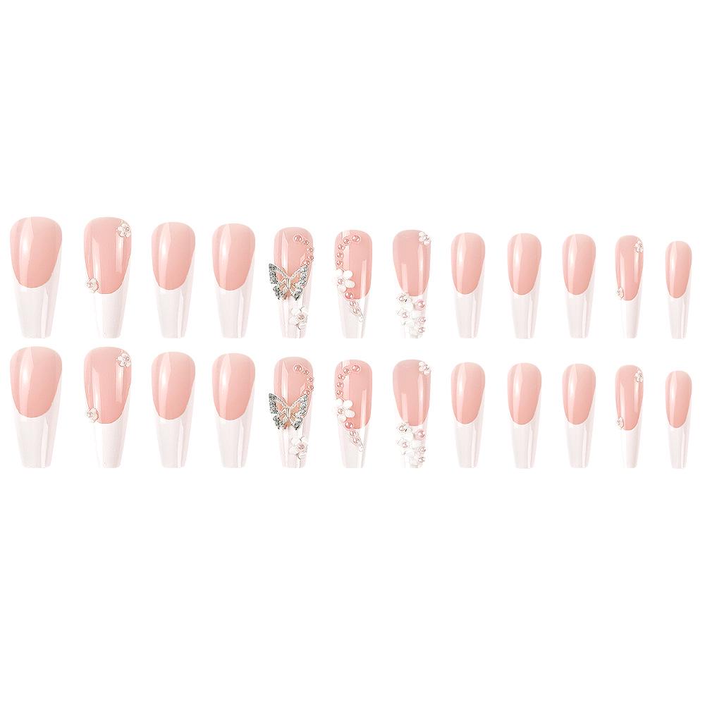 Long T-Point Diamond Jelly Glue False Nails - Press-On Nail Art Tips