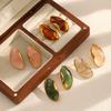Resin Geometric Shape Earrings Stainless Steel  Ear Studs for Women Accessories