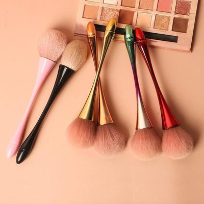 Large Powder Brush: Small Waist Design for Contour, Blush, and Nail Dust with Mushroom Head.