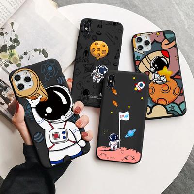 Planet Astronaut Phone Case For iPhone 14 13 12 Mini 11 Pro X XR XS Max 7 8 5 6 6S Plus SE3 SE 2022 2020 Cute Cartoon Soft Cover