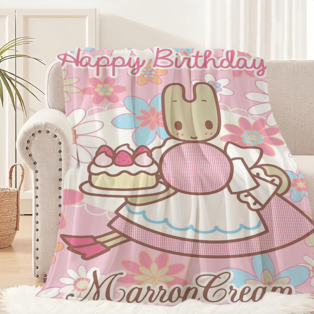 Cartoon M-Marron C-Cream Cute Blanket Plush Nap Sofa Rug for S-Sanrio Living Room Office Bedroom Birthday Home Travel Kid Gifts