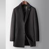 Men's Woolen Coat Autumn and Winter Medium and Long Suit Collar Youth Business Take-off Down Liner Warm Jacket
