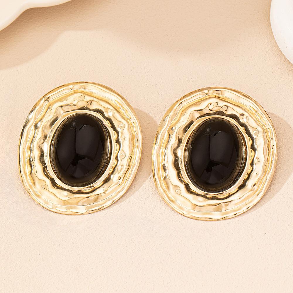 Stud Earrings For Women Round Metal Geometric Ear Accessories Holiday Party Gift Fashion Jewelry CE214