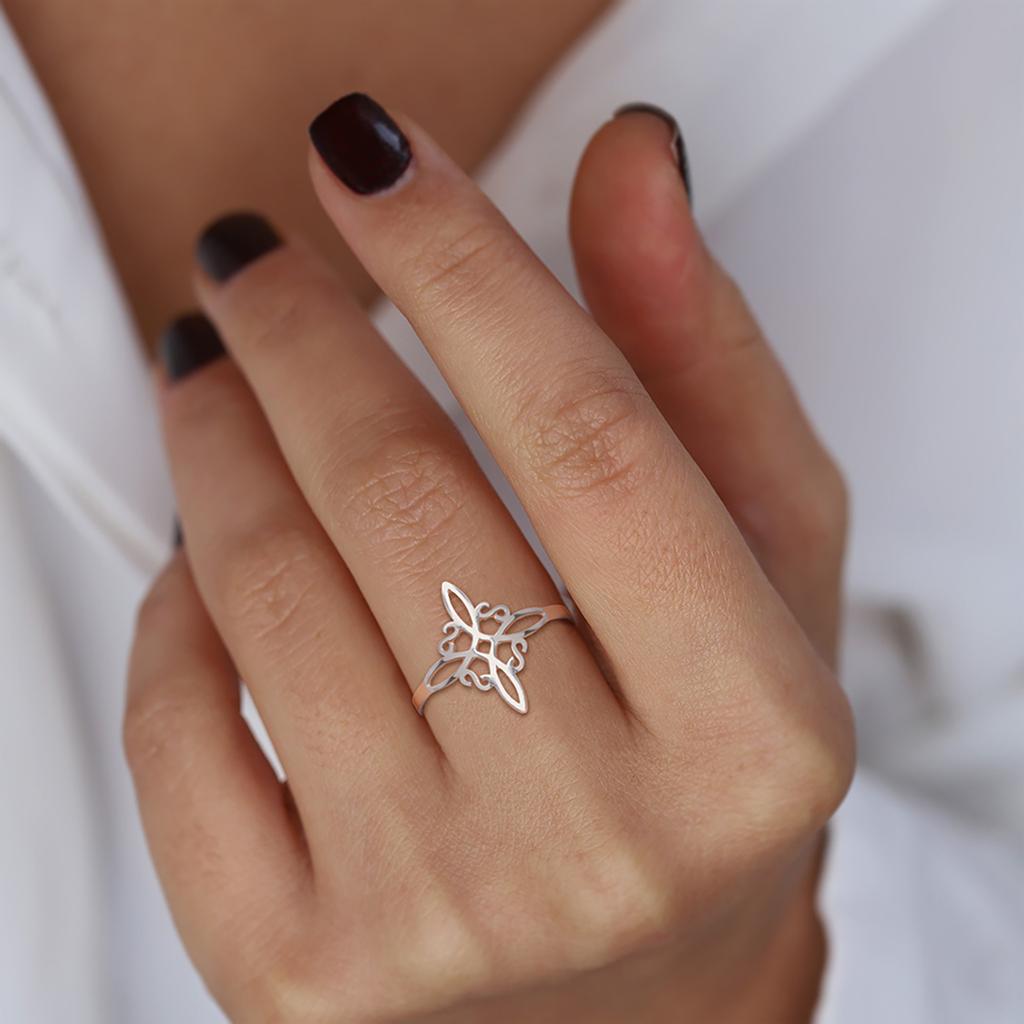 Witch Knot Ring for Women Stainless Steel Adjustable Open Finger Rings New Witchcraft Amulet Jewelry Birthday Gift