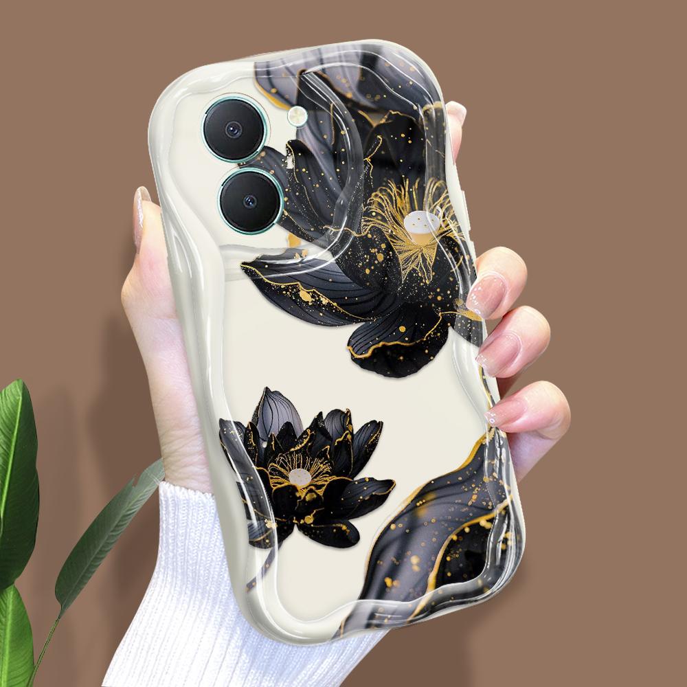 

Милый мультяшный узор, кремовая текстура, мягкий силиконовый чехол с волнистыми краями, чехол для телефона для Vivo Vivo V9 белый