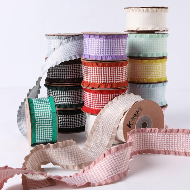 Factory Multicolour Ruffled Polyester Ribbon for Gift Box Packing