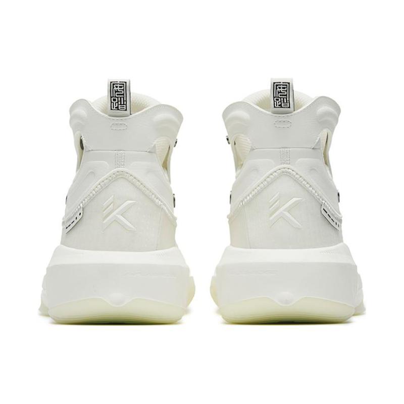 Anta KT8 Basketball Shoes Men's High Top Ivory White/Black Sneakers 112241101-3