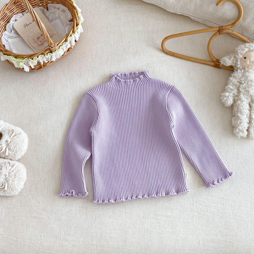 2025 Winter Mädchen Dick Gestrickter Pullover - Einfacher, Modischer Einfarbiger Pullover für Babys und Kinder