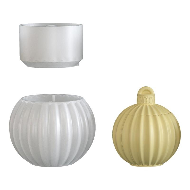 

Silicone Striped Bell Container Mold with Easy Demolding Craft Storage Solution Silicone Texture Handmade Supplies 1