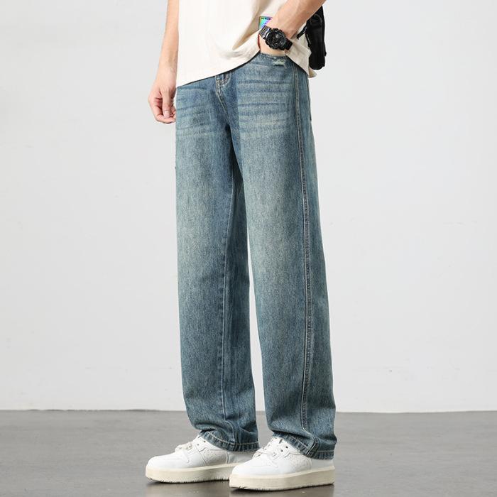 

Новые весенние джинсы свободного прямого кроя, повседневные универсальные брюки 38 синий