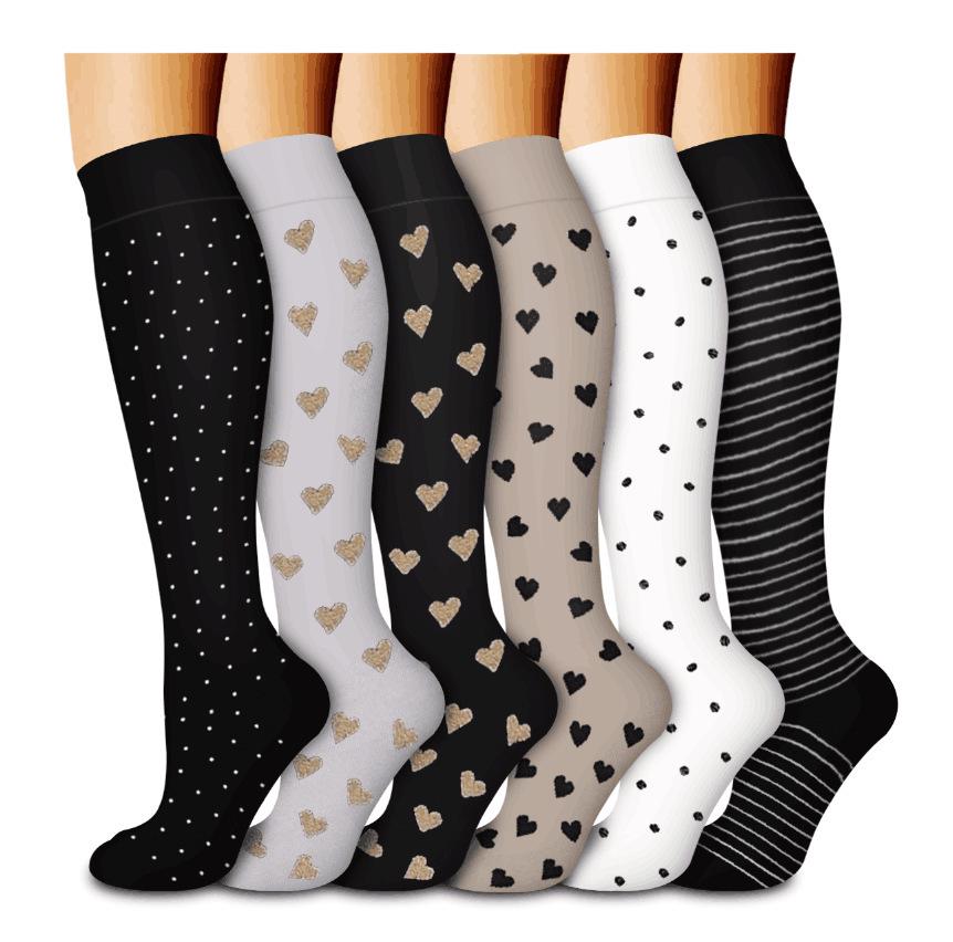 Unisex Cross-Border Compression Socks - Perfect for Sports, Running, Yoga; Knee-High, Calf-Length; Leg Slimming.