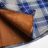 Men Fleece Lined Thick Warm Plaid Long Sleeve Stand Collar Casual Business Shirt