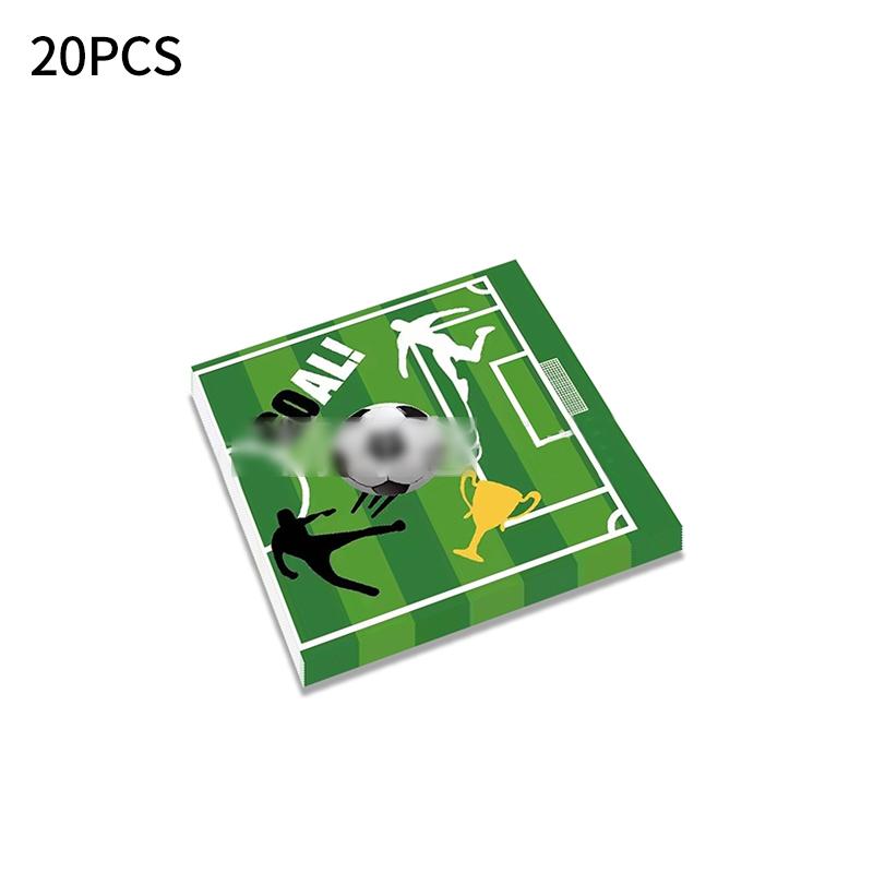 Football Themed Party Disposable Tableware Soccer Flag Paper Tray Tissue Ballon Cup Tablecloth Baby Shower Birthday Decoration