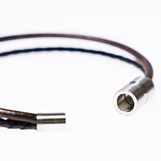Jbans Classic Slim Double Line Leather Bracelet (C1902-Ac568Br)