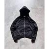 Unisex Oversized Cotton Hoodie With 3D Graphic Print Streetwear Loose Fit Long Sleeve Zipper Front