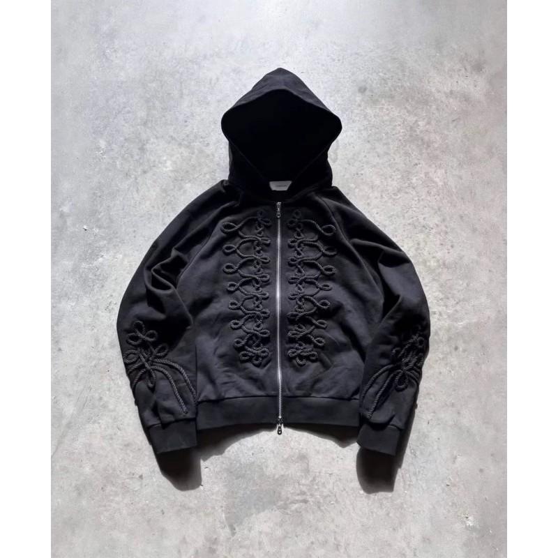 Unisex Oversized Cotton Hoodie With 3D Graphic Print Streetwear Loose Fit Long Sleeve Zipper Front